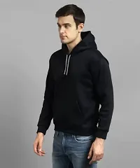 Stylish Black Solid Hoodies For Men-thumb2