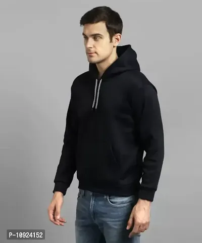 Mens Solid Sweatshirt and Hoodies Black-thumb5