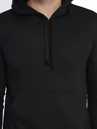 Stylish Black Solid Hoodies For Men-thumb3