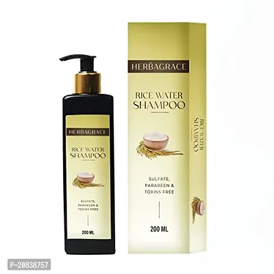 Natural Herba Grace Rice Water Shampoo For Itchy Scalp, Dandruff, Dry Frizzy Hair, Men And Women, All Hair Types Pack Of 1-thumb0