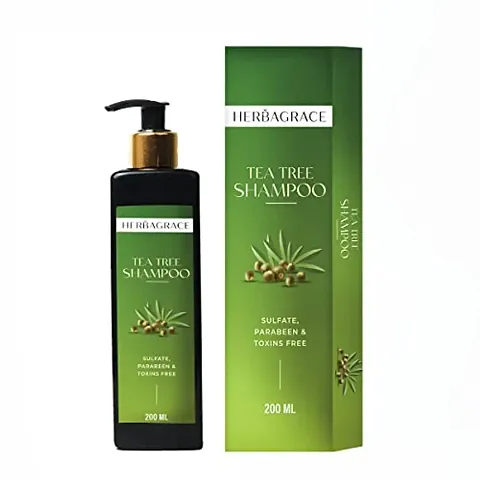 Natural Herba Grace Tea Tree Shampoo-200Ml, Sulphate Free, For Dry And Itchy Scalp, Dandruff And Frizzy Hair, All Hair Types Pack Of 1