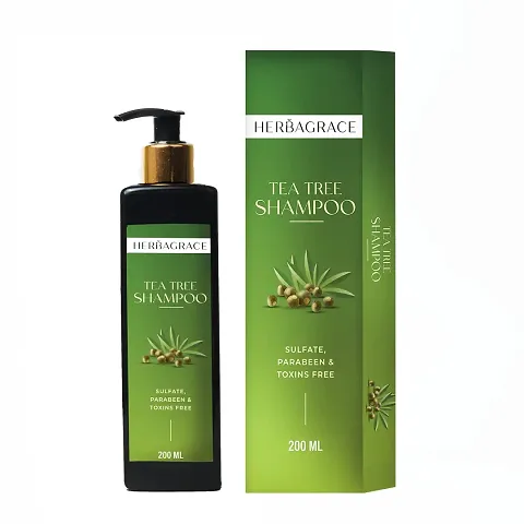 Natural Herba Grace Tea Tree Shampoo For Dry And Frizzy Hair, For Silky, Shiny, Smooth And Manageable Hair Pack Of 1