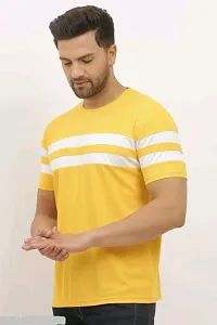 Yellow Cotton Blend Tshirt For Men-thumb2