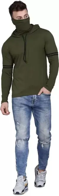 Classic Cotton Solid Hoodie Tshirt for Men-thumb3
