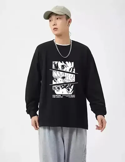 Mens Full Sleeve Oversized Graphic T Shirt