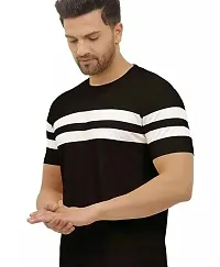 Mens Half T-shirt Cotton Blend  Casual Wear Striped T-shirtsCombo Pack Of 2-thumb1