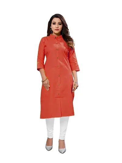 Trendy Solid Stitched Kurta For Women