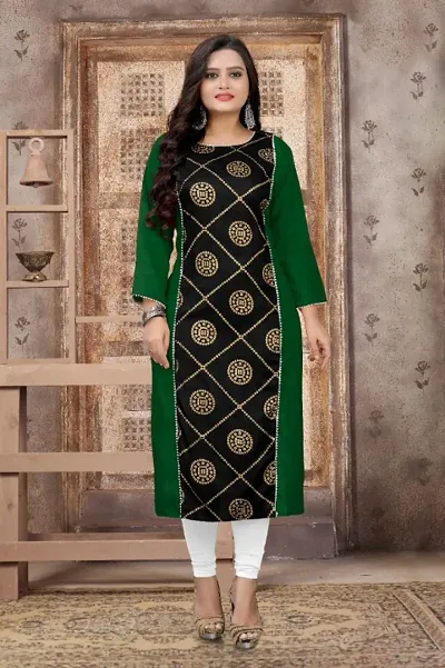 Women Rayon Straight Kurta