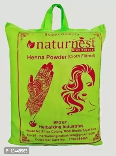 naturenest 100% pure henna leaves powder for hair natural colour rajasthani speacial 200 gm-thumb0