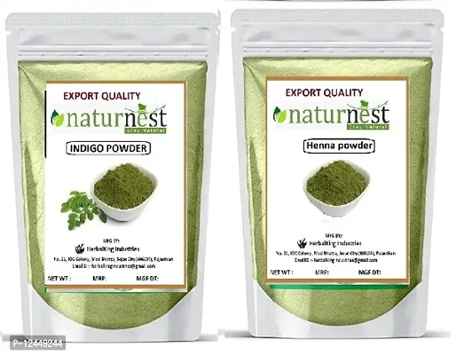 naturenest natural henna leaf powder and indigo powder 100 gm each 200 gm