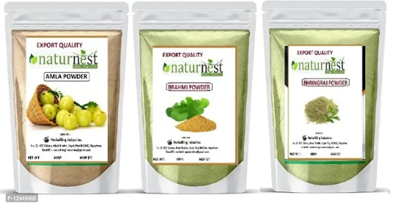 naturenest 100% pure amla powder brhami powder bhringraj powder 300 gm