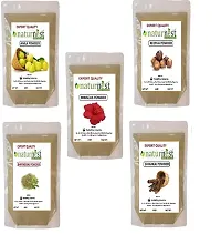 naturenest natural amla reetha shikakai bhringraj hibiscus powder 50 gm each 250 gm for hair natural powder-thumb1