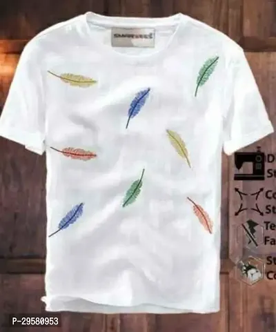 White Printed T-shirt For Men-thumb0