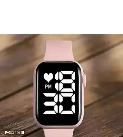 Stylish Pink Silicone Digital Watches For Ladies-thumb0