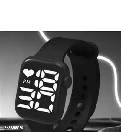 Stylish Black Silicone Digital Watches For Ladies