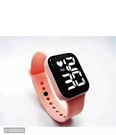 Stylish Pink Silicone Digital Watches For Ladies-thumb0