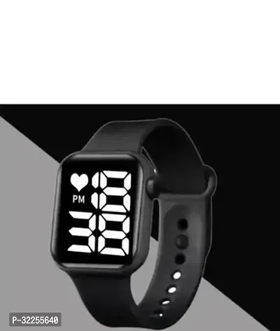 Stylish Black Silicone Digital Watches For Ladies