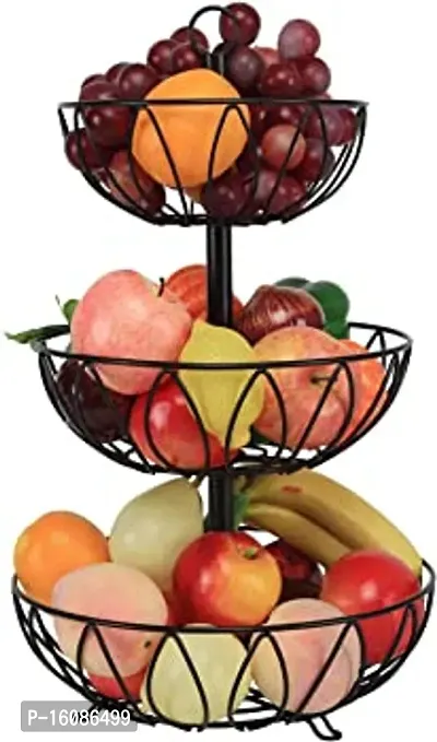 Classic 3 Tier Fruit Basket Bowl Organizer Storage Tray Tiered Stand Holder-thumb0
