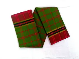 Beautiful Cotton Checked Saree With Blouse Piece-thumb2