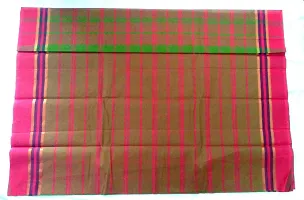 Beautiful Cotton Checked Saree With Blouse Piece-thumb3