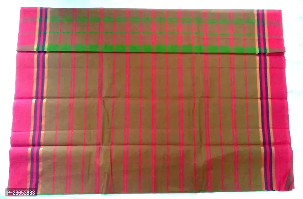 Beautiful Cotton Checked Saree With Blouse Piece-thumb4