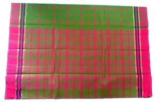 Beautiful Cotton Checked Saree With Blouse Piece-thumb1