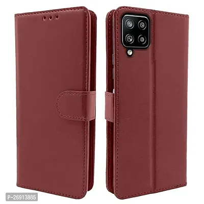 Samsung Galaxy A22 4G M22 4G F22 4G Brown Flip Cover-thumb0