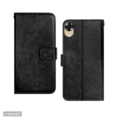 Oppo A17k Black Flip Cover-thumb0