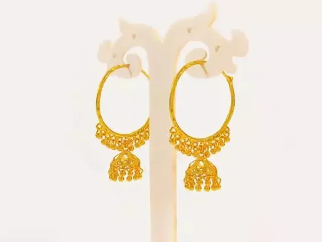 Stylish Brass Golden Hoop Earring For Women