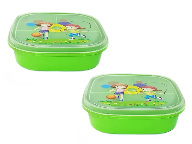 School Lunch Box plastic Lunch Box For Kids | Tiffin Box ( Pack Of 2  )