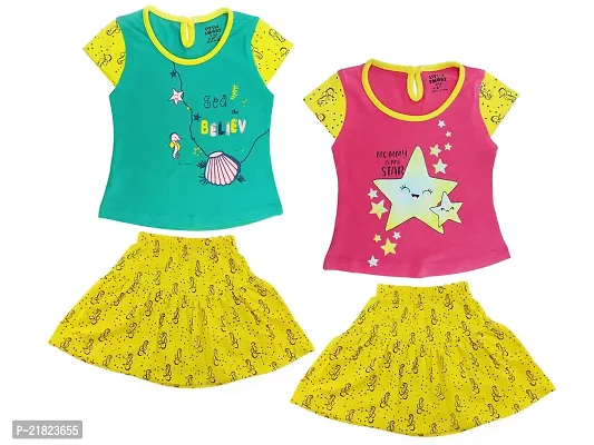 Top Skirts Set For Girls | Kids Top Skirt Set (Pack of 2)