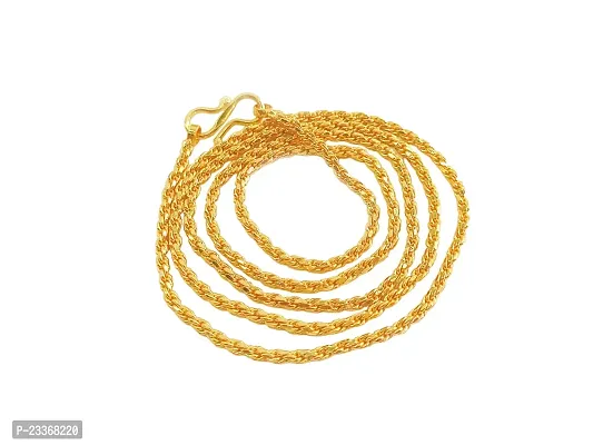 Auri 1 Gram Gold Plated Designer Chain | Thin Light Weight Gold Plated Chain For Women and Girls-thumb0