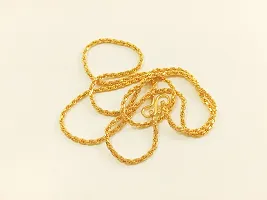 Auri 1 Gram Gold Plated Designer Chain | Thin Light Weight Gold Plated Chain For Women and Girls-thumb1