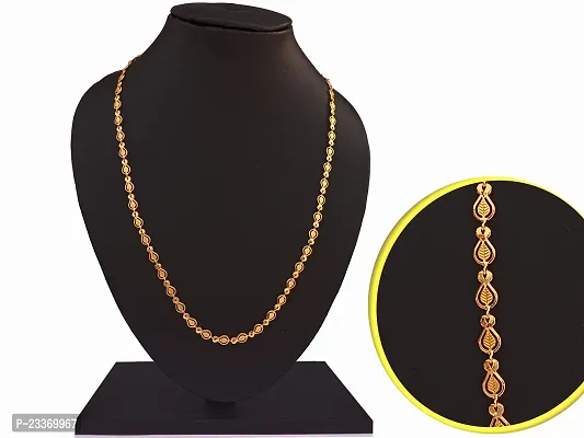 Auri 1 Gram Gold Plated Designer Chain | Thin Light Weight Gold Plated Chain For Women and Girls-thumb3