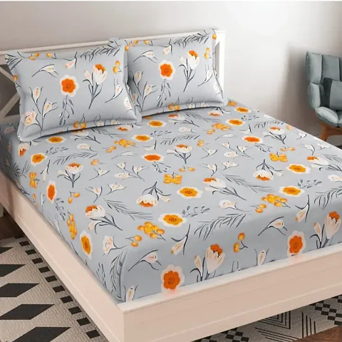 Glace Cotton Elastic Fitted Double Bedsheets