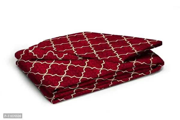 Amvy Creation Prime Collection 160 TC Supersoft Glace Cotton Double Bedsheet with 2 Pillow Covers (Multicolour, 90x90 Inch) - Maroon Ring Damaas 2 - Gold-thumb2