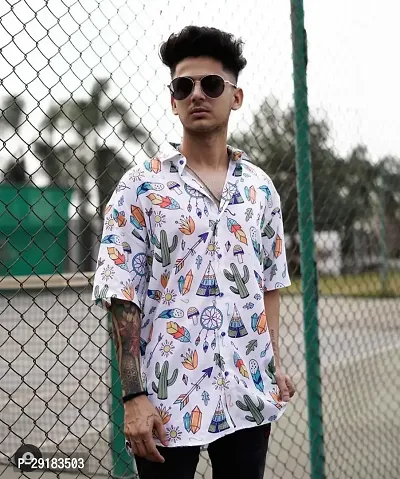 Classy and Attractive Printed Shirt Collection - Must-Have White Color-thumb0