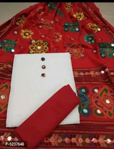 Alluring Maroon Cotton Chikankari Women Dress Material with Dupatta-thumb0