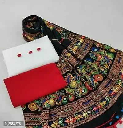 Cotton Chikankari Dress Material With Dupatta Set