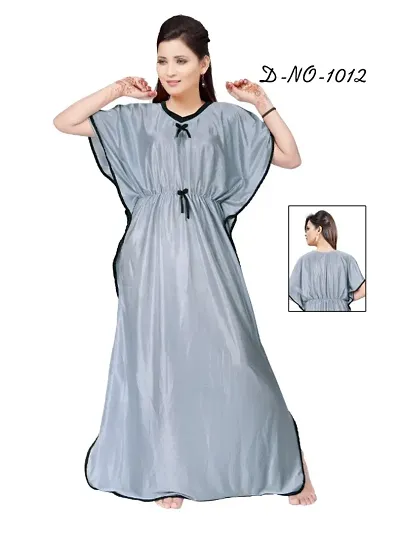 Solid Kaftan Nighty For Women