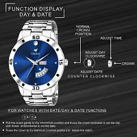 Stainless steel blue dial watches for men watch for boys men watches wrist watches men mens watch-thumb4