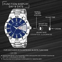 Stainless steel blue dial watches for men watch for boys men watches wrist watches men mens watch-thumb4