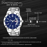 Stainless steel blue dial watches for men watch for boys men watches wrist watches men mens watch-thumb2