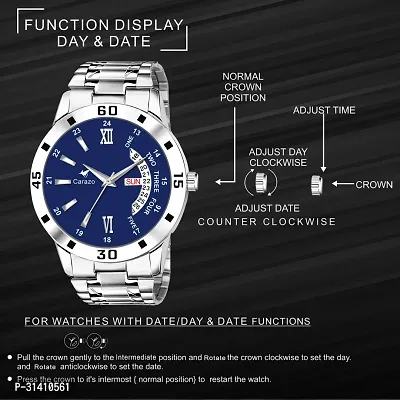 Stainless steel blue dial watches for men watch for boys men watches wrist watches men mens watch-thumb3