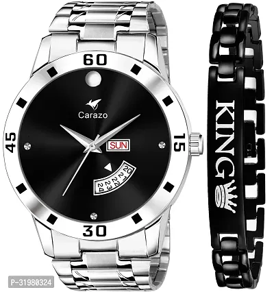 Stylish Analog Watch with King Bracelet for Men-thumb0