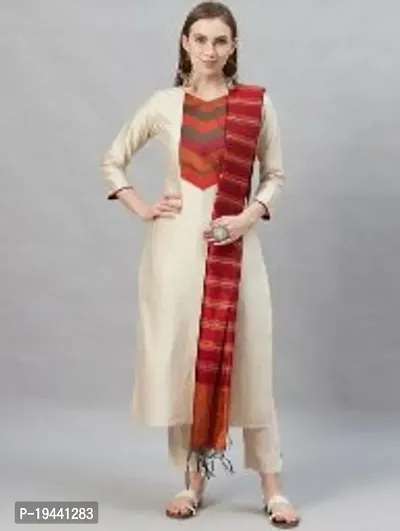 Stylish Women  Rayon Cotton Kurta, Bottom and Dupatta Set