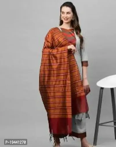 Stylish Women  Rayon Cotton Kurta, Bottom and Dupatta Set