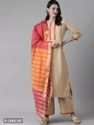 Stylish Women  Rayon Cotton Kurta, Bottom and Dupatta Set-thumb0