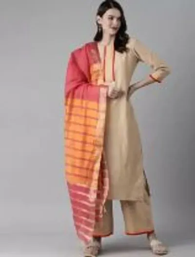 Rayon Cotton Kurta, Bottom And Dupatta Set