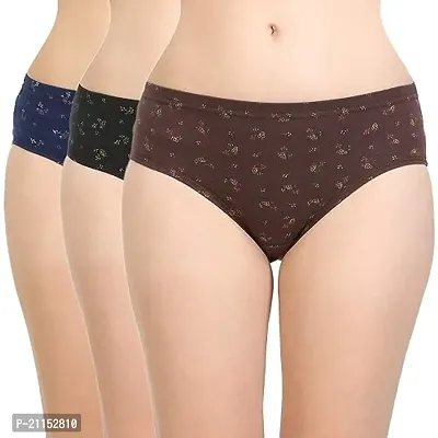 Womens Brief 100% Cotton Hipster Panty Inner wear Combo Pack of 3